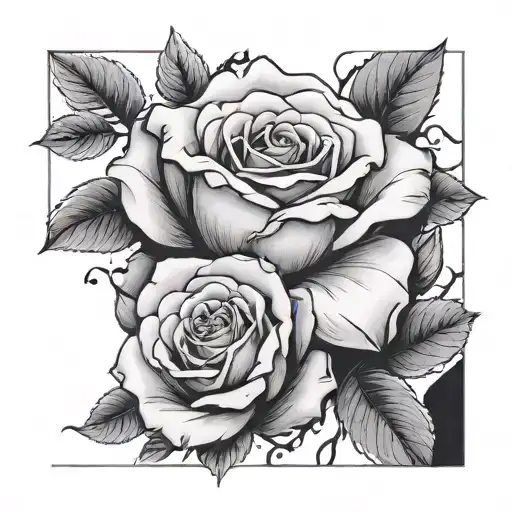 Forearm tattoo featuring black and white composition with white rose tattoo design idea