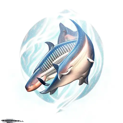 Beluga Sturgeon tattoo design idea