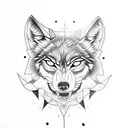 Design a bold wolf tattoo under a mystic moon tattoo design idea