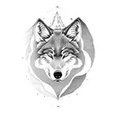 Design a bold wolf tattoo under a mystic moon tattoo design idea