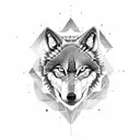Design a bold wolf tattoo under a mystic moon tattoo design idea