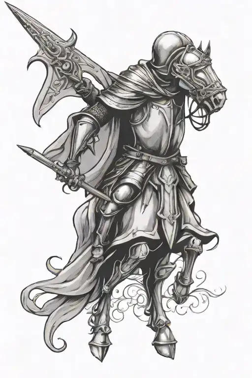 crusader knight tattoo design idea