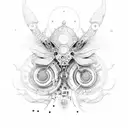 bio mechanical tattoo design idea