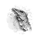 bio mechanical tattoo design idea