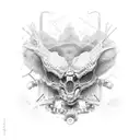 bio-mechanical tattoo design idea