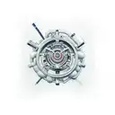 bio mechanical tattoo design idea