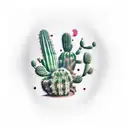 arrowhead with cactus  tattoo design idea