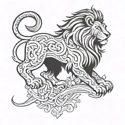 finnish lion tattoo design idea