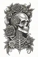 interpretation of Grateful Dead's song broke down palace tattoo design idea