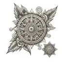 Mexican aztec calendar tattoo design idea