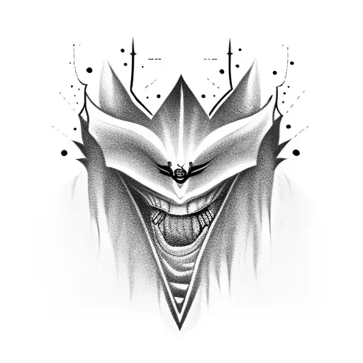 whole body fairy, vampire teeth tattoo design idea