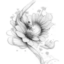 Tinkerbell flowers tattoo design idea