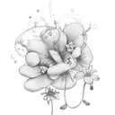 Tinkerbell flowers tattoo design idea