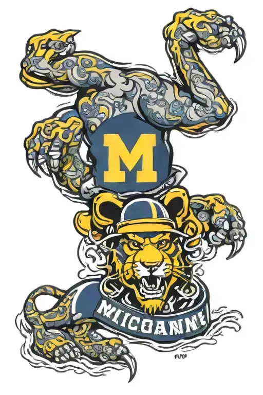 michigan wolverines football tattoo design idea