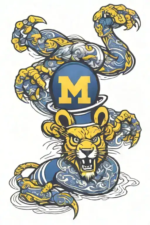michigan wolverines football tattoo design idea
