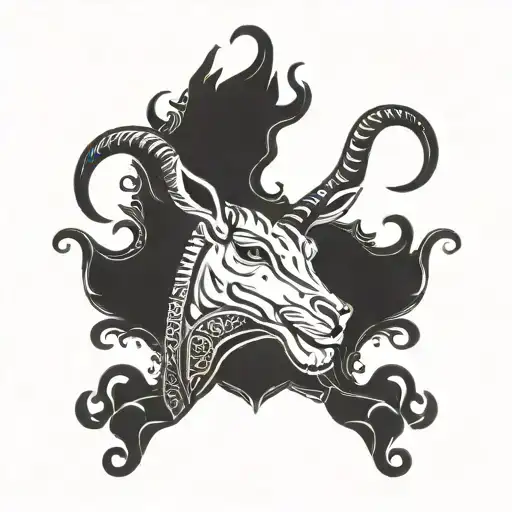 gazelle horns with arabic writing inside saying my love tattoo design idea