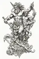 zeus y poseidon tattoo design idea