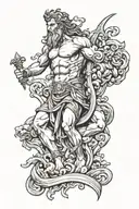 zeus y poseidon tattoo design idea