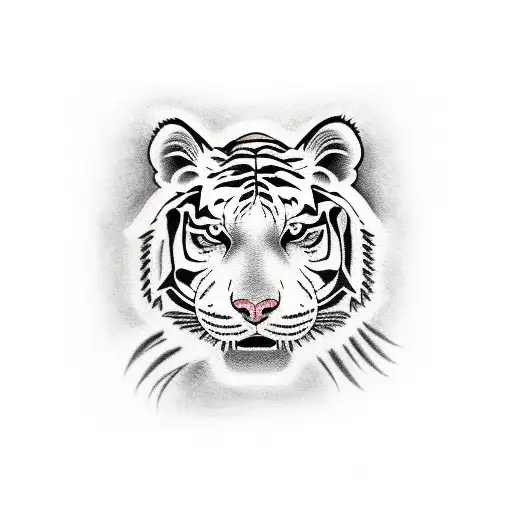 white tiger face tattoo