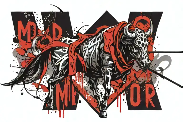 word matador in gothic style tattoo design idea
