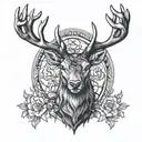 stag head tattoo design idea