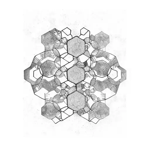 Galaxy sleeve with hexagons  tattoo design idea