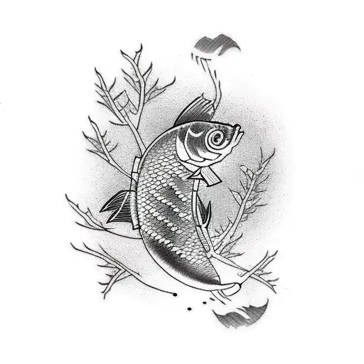 tree carp tattoo design idea