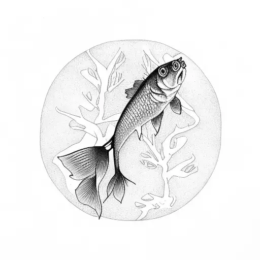 tree carp tattoo design idea