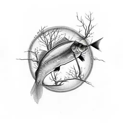 tree carp tattoo design idea