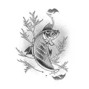 tree carp tattoo design idea