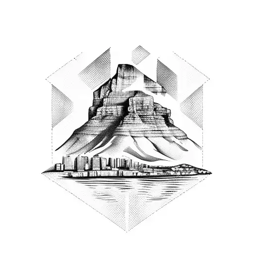 table mountain Cape town tattoo design idea