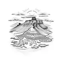 table mountain Cape town tattoo design idea