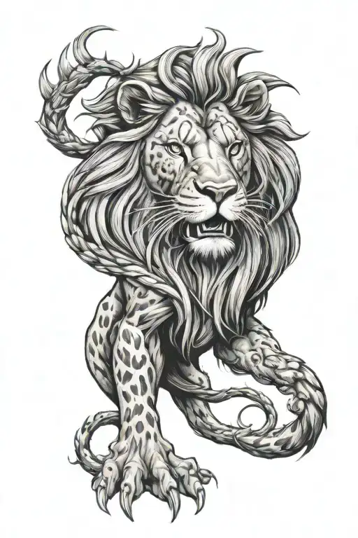 Scorpio is a lion-loving animal  tattoo design idea