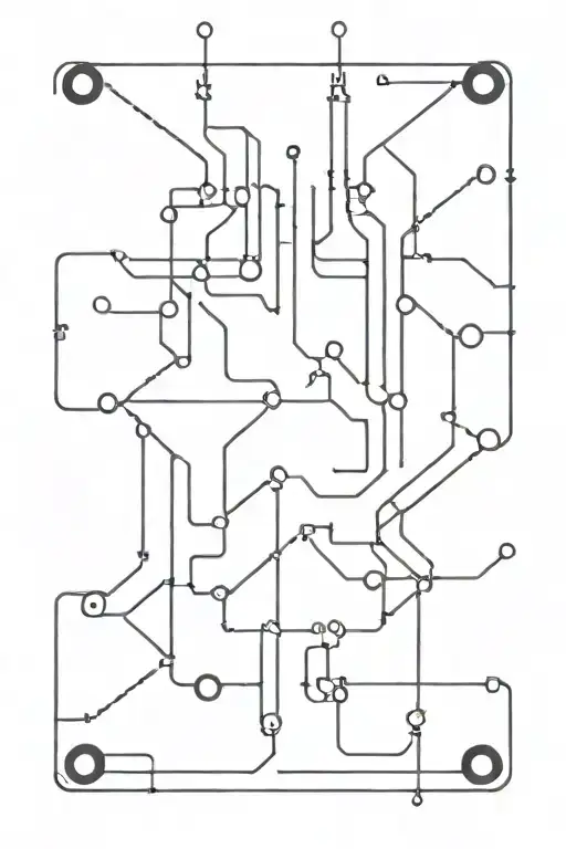 computer chip with circuit traces above and below tattoo design idea