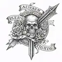 Always keep fighting qoute with the first blade  tattoo design idea