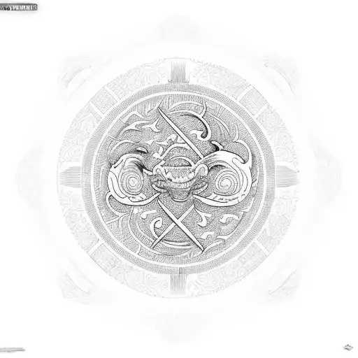 shenron, mushu and toothless with a backgrouns vegvisir tattoo design idea