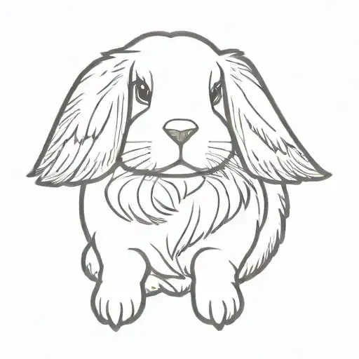 Holland Lop with wings tattoo design idea