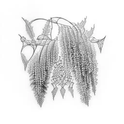 wisteria geometric plus random tattoo design idea