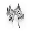 wisteria geometric plus random tattoo design idea