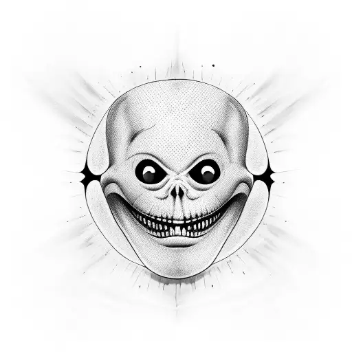 Blackwork Adult Flesh Tattoo Concept Of Devil Clown Head Inspired By  Nightmare And Satanic Influence Scary Clown Face With Smile Possessed By  Demon Smiling Mascot Vector Royalty Free SVG Cliparts Vectors And