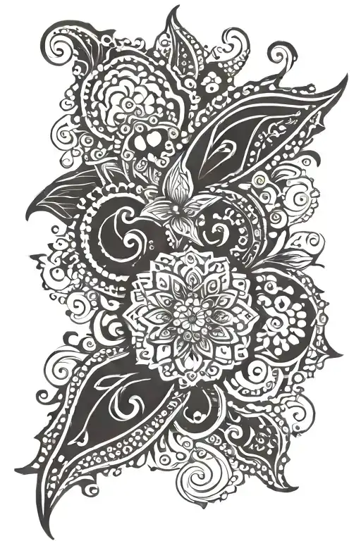 henna inspired patterns tattoo design idea