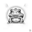 Bufo Alvarius toad with the 5MEO molecule integrated that represents enlightened consciousness  tattoo design idea