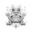Bufo Alvarius toad with the 5MEO molecule integrated that represents enlightened consciousness  tattoo design idea