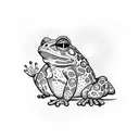 Bufo Alvarius toad with the 5MEO molecule integrated that represents enlightened consciousness  tattoo design idea