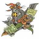 work money tattoo design idea