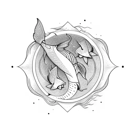 Pisces mermaid tattoo design idea