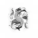 Pisces mermaid tattoo design idea
