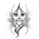 Pisces mermaid tattoo design idea