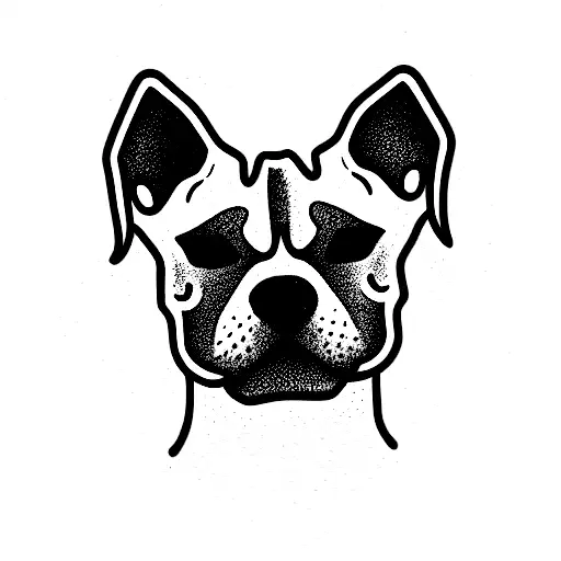 White American Staffy tattoo design idea