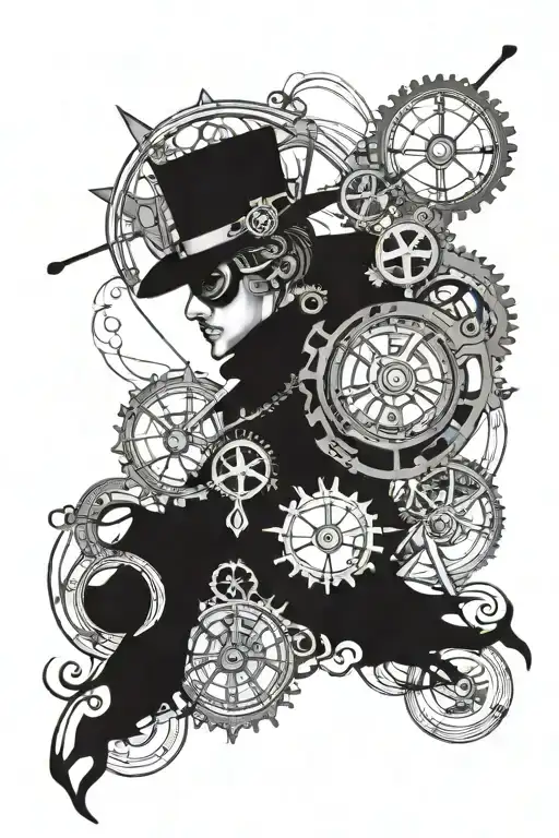 steampunk inspired tattoo tattoo design idea